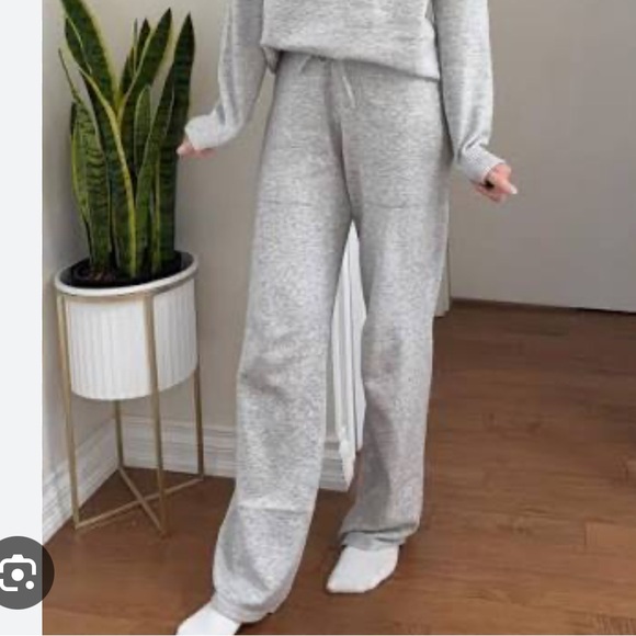 Lazypants Pants - Lazypants Sweater Knit Straight Leg Lounge Pants - Grey